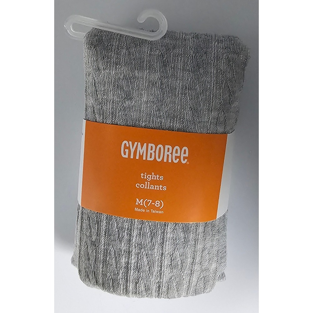 Gymboree Girls Heather Grey Ribbed Tights Size M 7-8 NWT